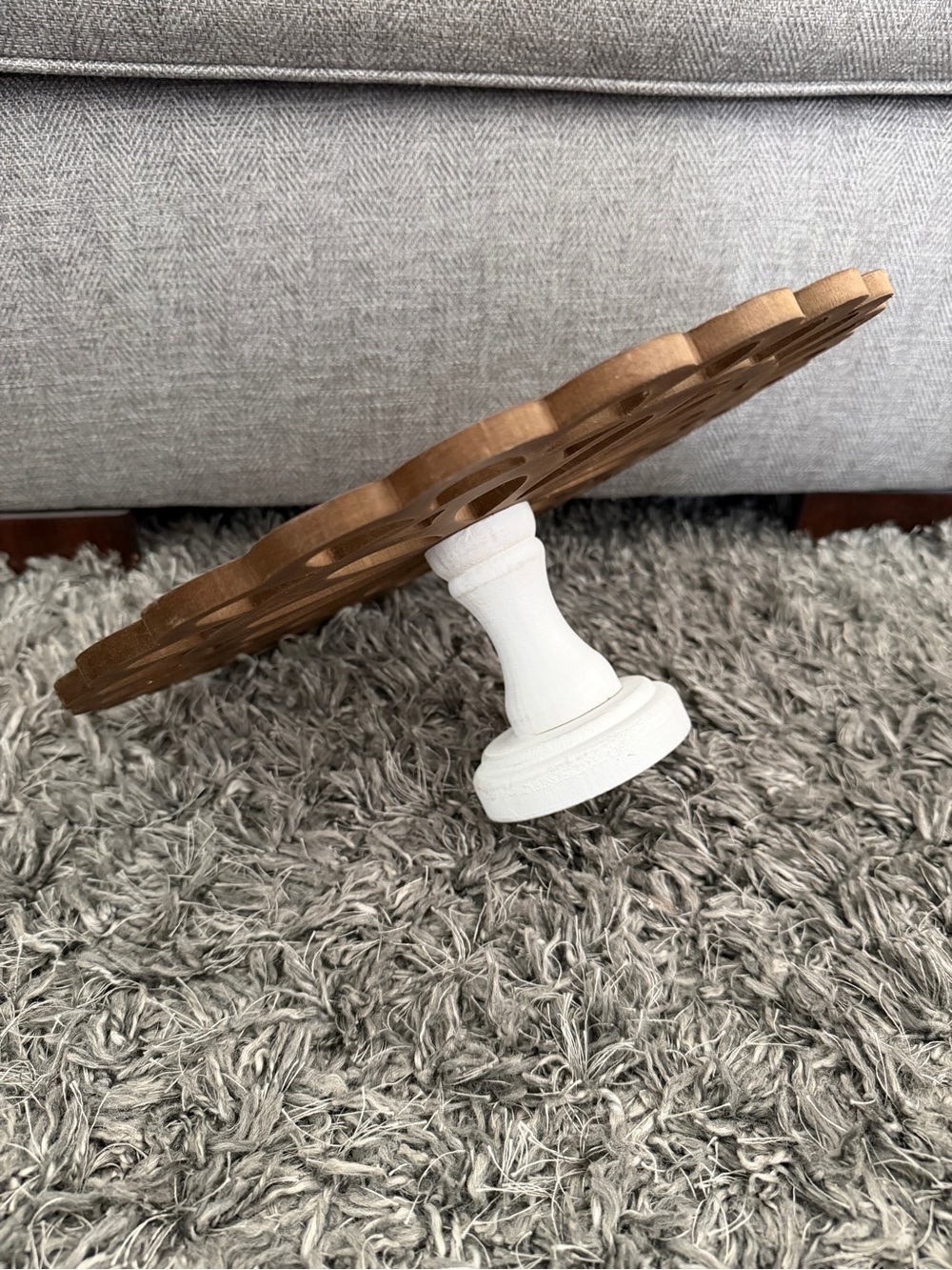 Wood Floral Design Cake Stand - Picture 2 of 6
